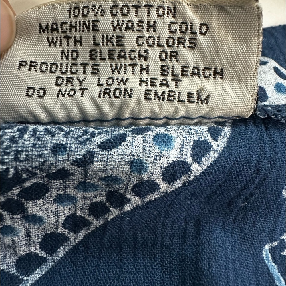 Ocean Breeze Navy Coastal Tunic Top – 100% Cotton Beach Print Blouse Size L - Picture 6 of 7